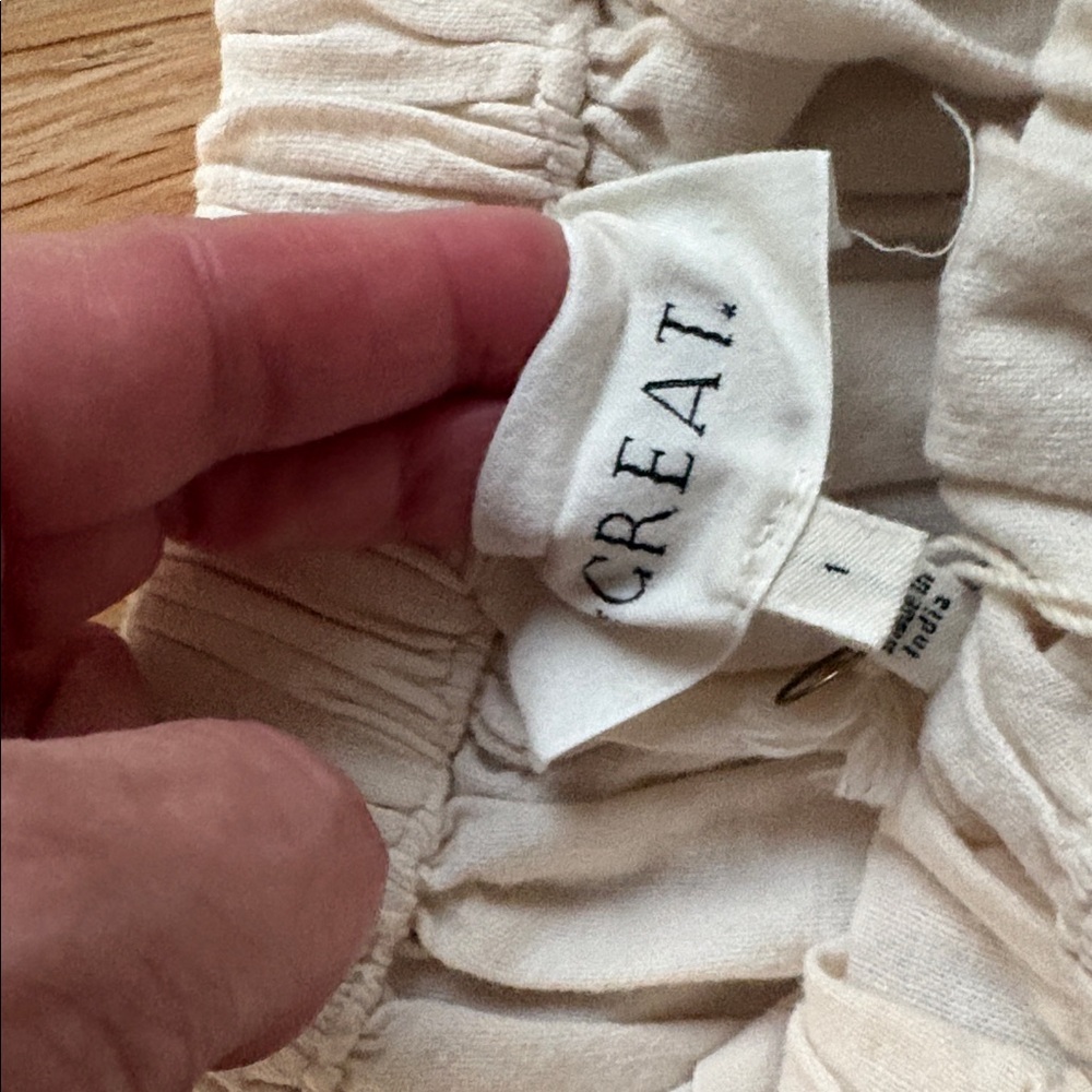 THE GREAT. Cream Midi Eyelet Skirt - Picture 4 of 8